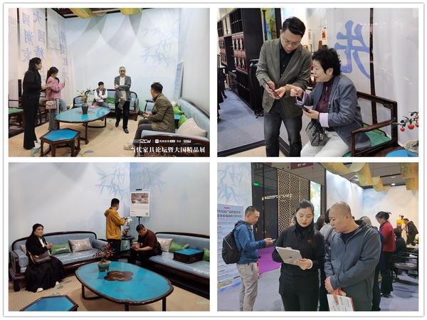 博大家居《芳華沙發(fā)》備受觀展商關注，展位現(xiàn)場人氣火爆